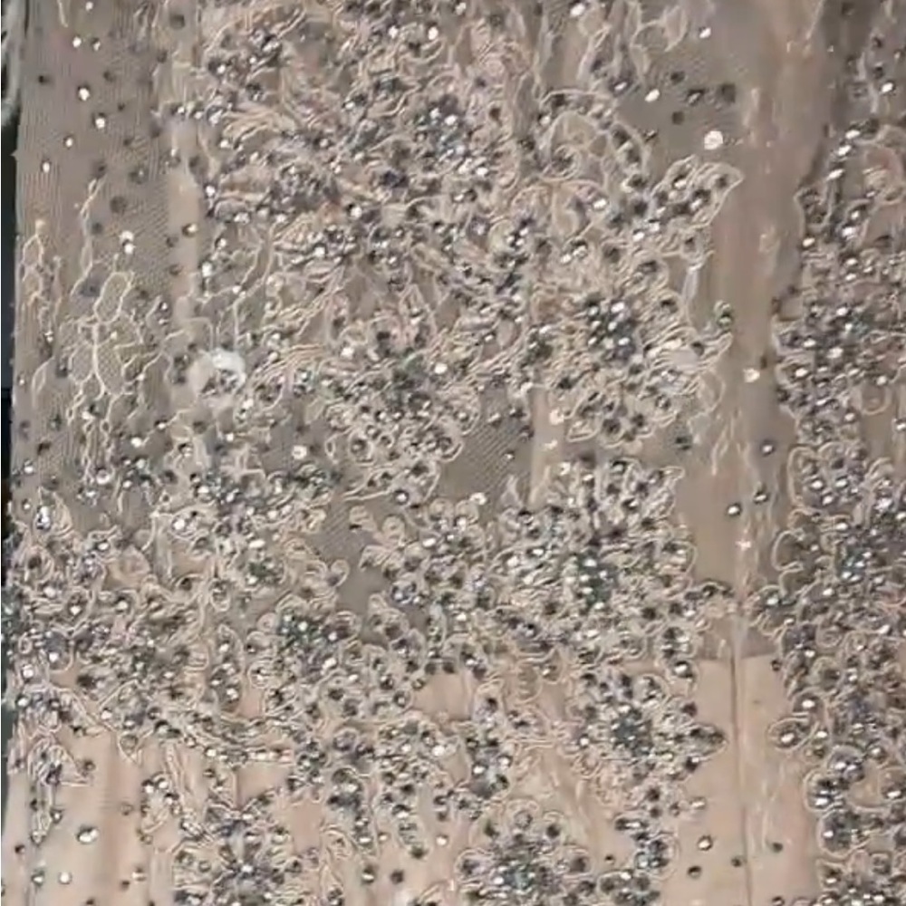 ✔️#86B BNWT MAC DUGGAL FEATHERED CRYSTAL EMBELLISHED SLEEVELESS GOWN … - Picture 8 of 12